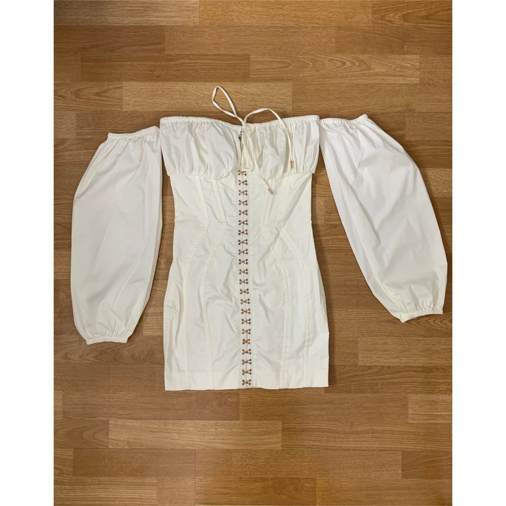 White Peasant Off Shoulder Corset Dress